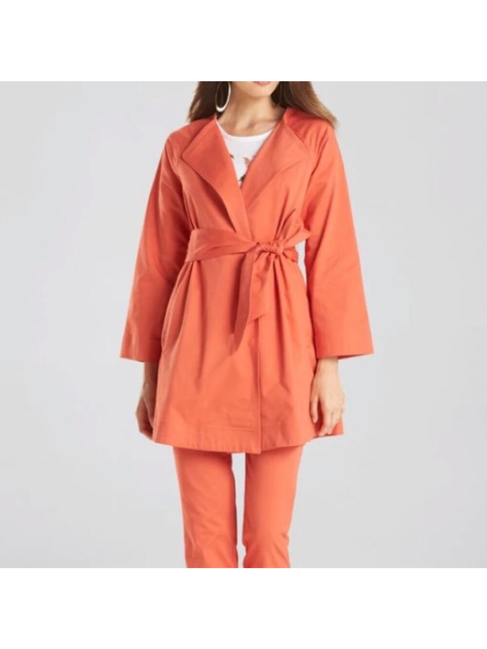 NWT Natori Chill cotton twill self tie jacket